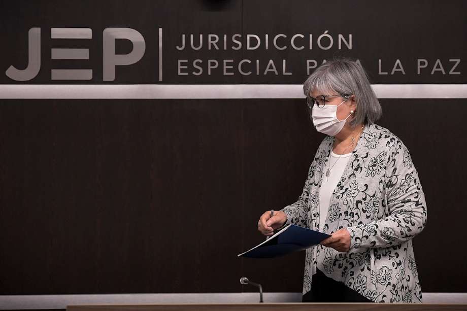 Patricia Linares, presidenta de la JEP, hizo el importante anuncio en la sede de esta justicia en Bogotá.