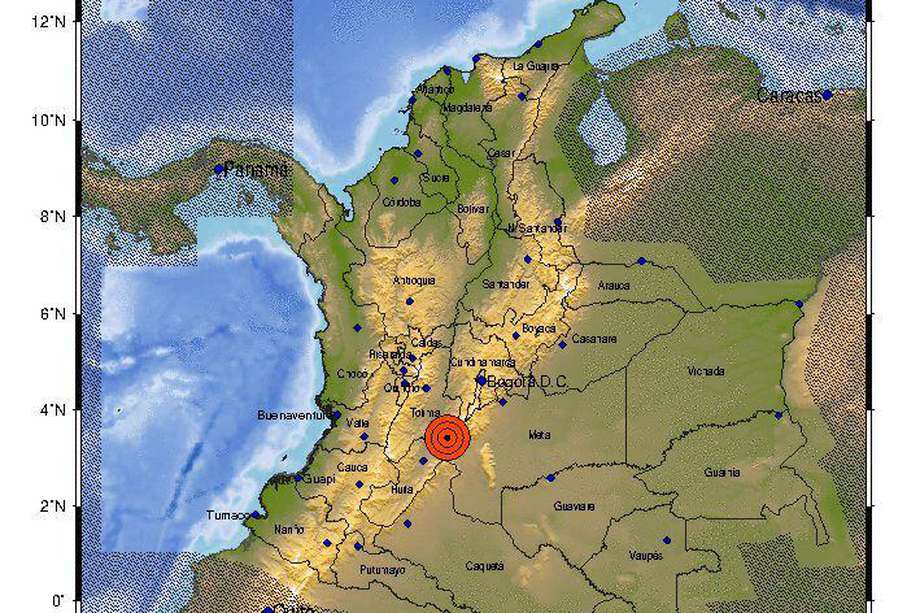El servicio geológico colombiano reporto un fuerte temblor en Huila y Cundinamarca