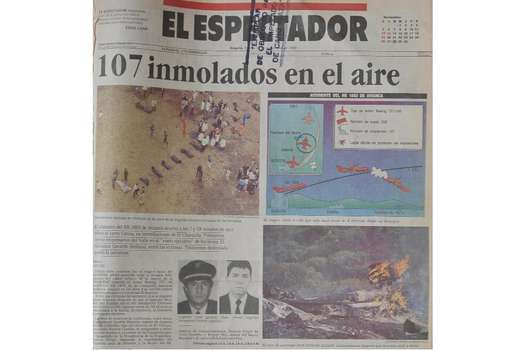 Portada del diario El Espectador el 28 de noviembre de 1989.  / Archivo El Espectador