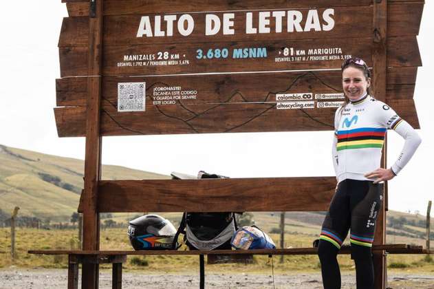La mejor ciclista del mundo entrena en Colombia: ¿cómo le fue en el Alto de letras?