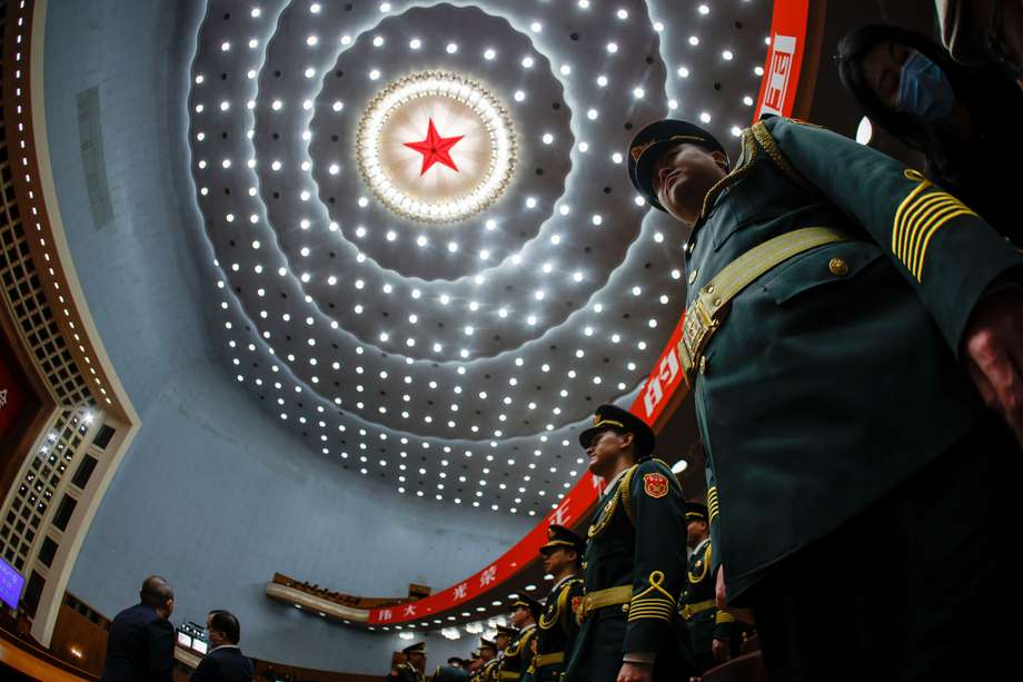 Imagen de la apertura del 20º Congreso del Partido Comunista en China.
