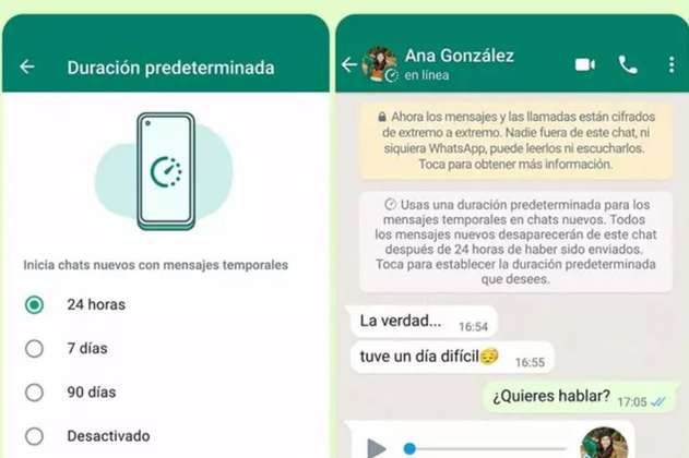 WhatsApp tendría función para guardar los mensajes temporales