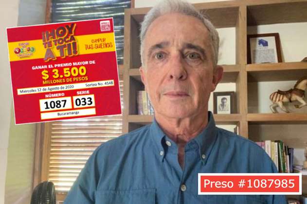 Uribe de la suerte: cayó la lotería con el número de preso del expresidente
