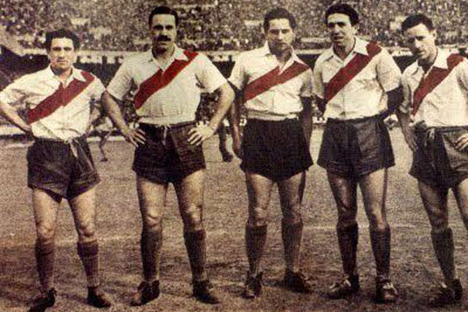 Juan Carlos Muñoz, José Manuel “El Charro” Moreno, Adolfo Pedernera, Ángel Labruna y Félix Loustau conformaron “La Máquina” de River.