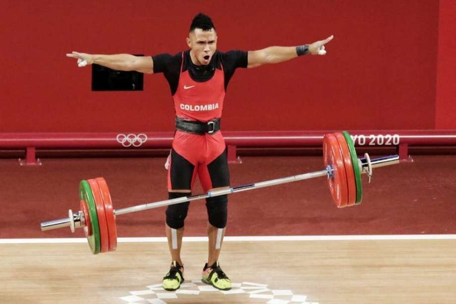 Luis Javier Mosquera en la prueba de levantamiento de pesas 67 kilogramos en los Juegos Olímpicos.