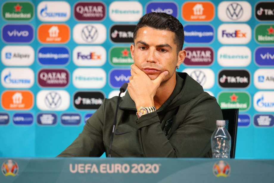 Cristiano Ronaldo durante la rueda de prensa.