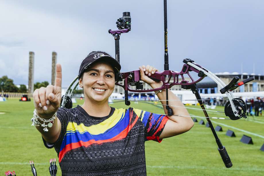 Sara López, arquera colombiana en el Mundial de Tiro con Arco 2023 en Berlín, Alemania