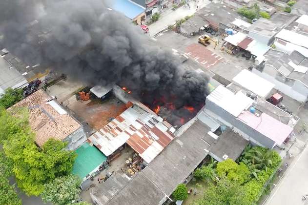 Incendio en bodega del barrio La Chinita en Apartadó