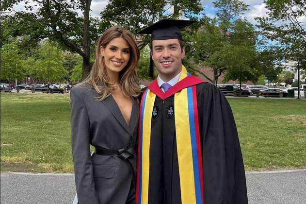 Gabriela Tafur felicitó a su novio, Esteban Santos por su grado en Harvard