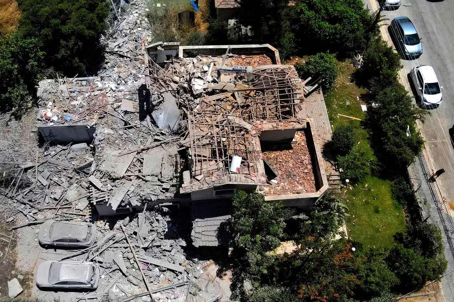 Una casa Israelí destruida tras los combates contra Palestina.