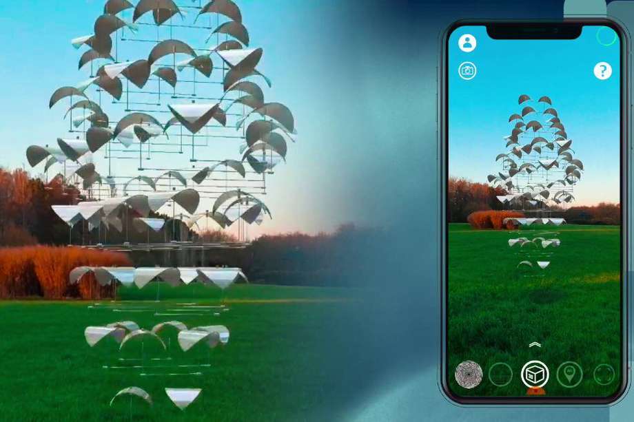 UXart App, pensada como un museo virtual, puede descargarse en sistemas Android y IOS. Aquí una muestra de “Rombo Móvil”, obra de Eduardo Rodríguez.