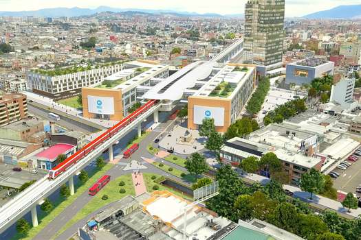 El metro tendrá 24 kilómetros, desde el Portal Américas hasta la calle 72 con Av. Caracas.  
 / Render - Empresa Metro de Bogotá