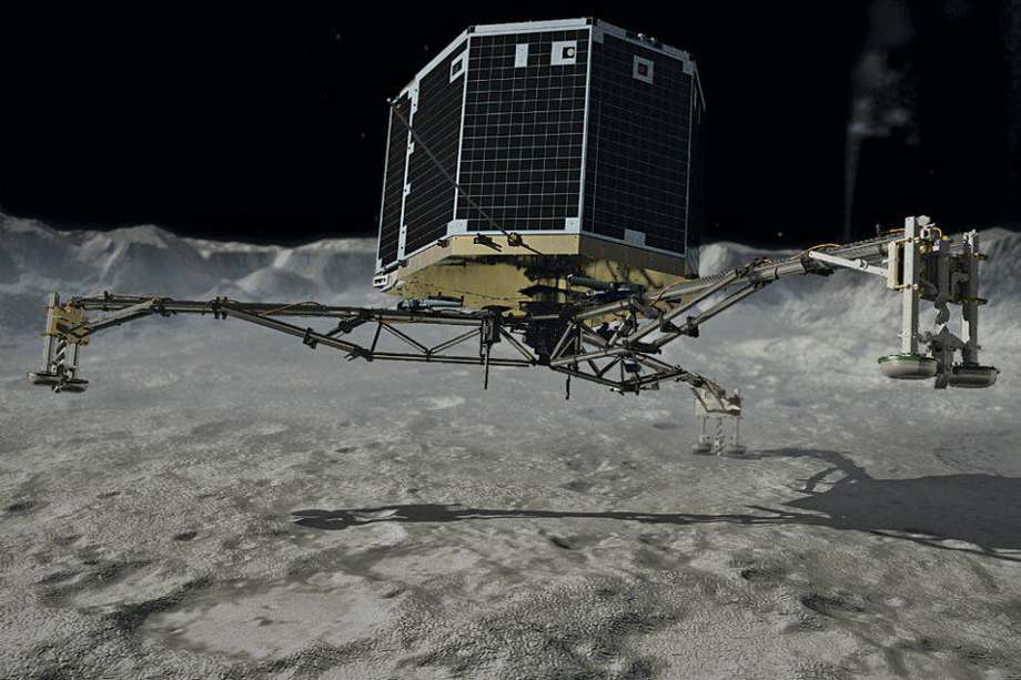 Representación del robot Philae sobre el cometa Churiumov-Guerasimenko. / / German Aerospace Center