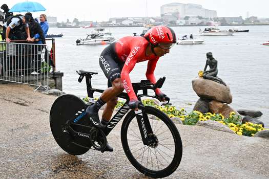 Nairo Quintana durante la primera etapa del Tour de Francia. // AFP