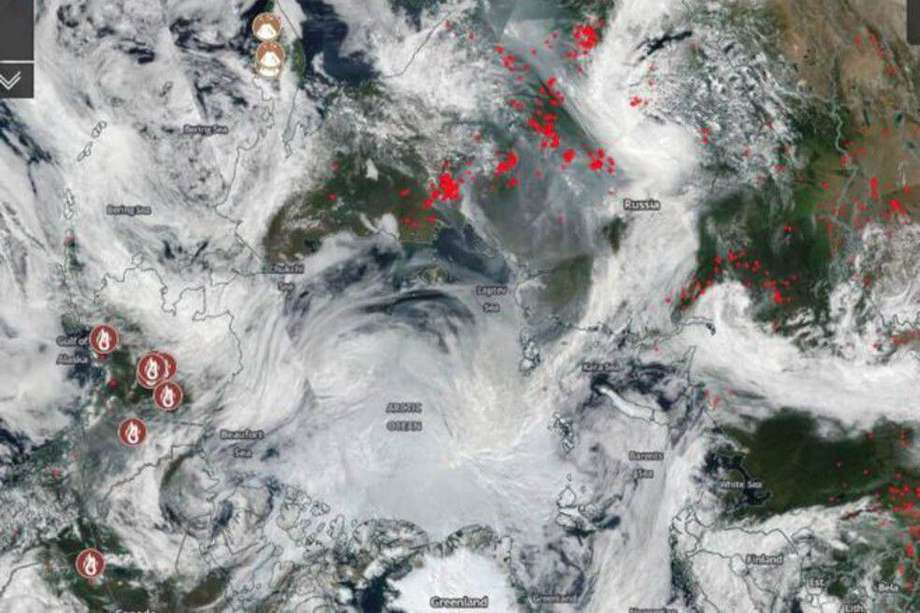 Estos fueron los focos de incendios que se registraron en Siberia durante el verano de 2019.