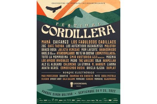 El Festival Cordillera se realizará del 24 al 25 de septiembre en el Parque Simón Bolívar.