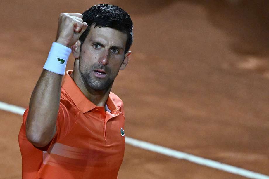 Novak Djokovic celebra su paso a las semifinales del Masters 1000 de Roma.