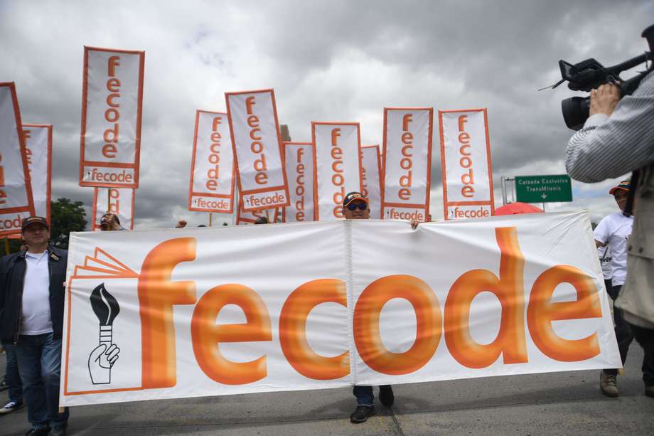 Marchas de Fecode, la CUT, la CGT en contra de la reforma laboral.