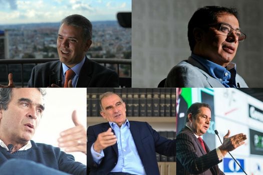 Candidatos presidenciales Iván Duque, Gustavo Petro, Sergio Fajardo, Humberto de la Calle y Germán Vargas Lleras. / Archivo y cortesía.
