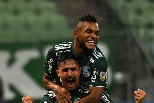 Miguel Ángel Borja registra dos goles en dos partidos de Copa Libertadores con el Palmeiras.  / AFP