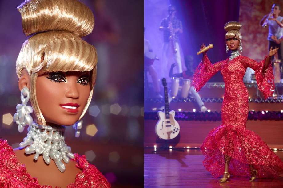Fotografías cedidas por Mattel, donde aparece la esperada muñeca Barbie de la "Reina de la salsa" Celia Cruz.