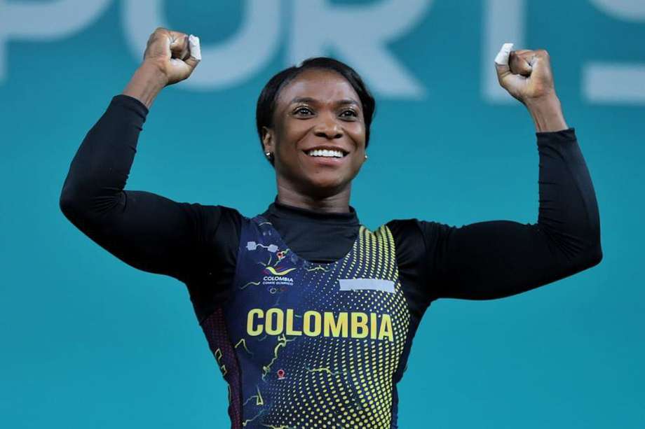 La pesista Yenny Álvarez, una de las representantes colombianas que espera estar en los Juegos Olímpicos de París 2024.