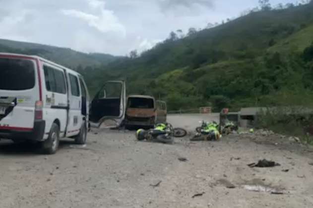 Dos muertos por ataque a caravana de la policía en Cañasgordas, Antioquia