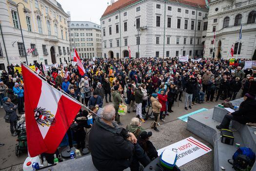 Protestas en Austria contra la vacunación. 