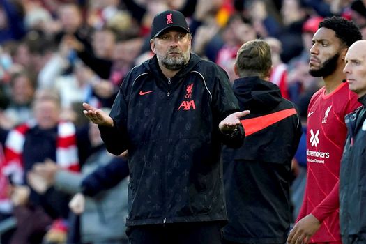 El entrenador del Liverpool, Jurgen Klopp, durante el partido de fútbol de la Premier League entre el Liverpool FC y el Manchester City en Liverpool, Reino Unido, el 3 de octubre de 2021 (Reino Unido).