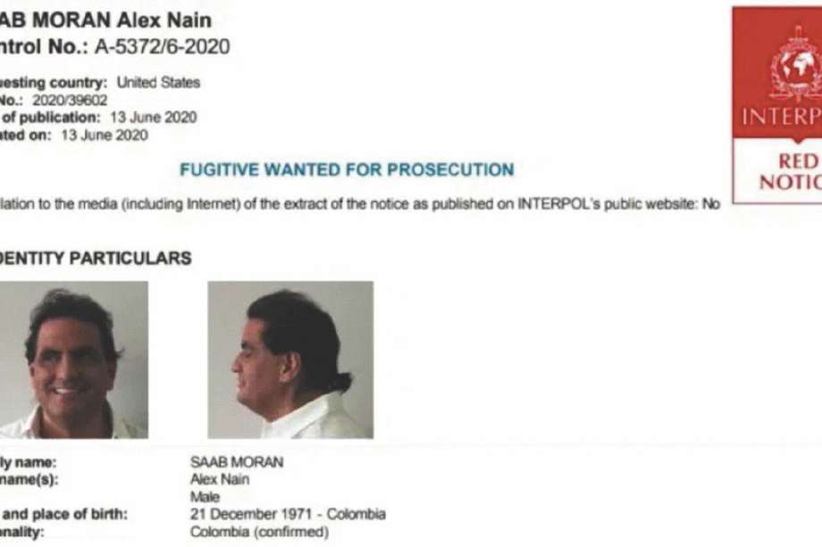 Alex Saab tenía circular roja de Interpol por petición de Estados Unidos. 