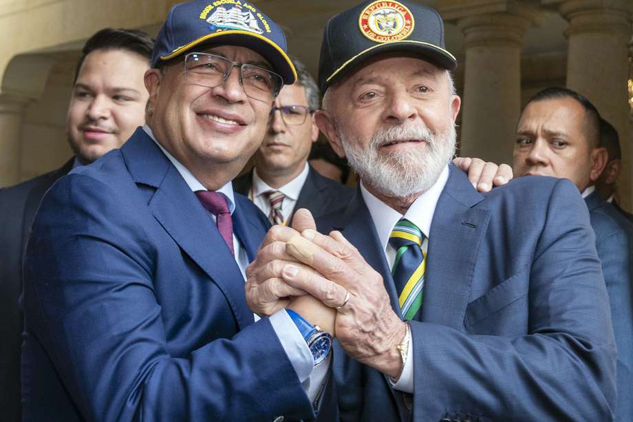 Los presidentes Gustavo Petro (Colombia) y Luiz Inácio Lula da Silva (Brasil) se reunieron en Bogotá este 17 de abril. EFE/Presidencia
