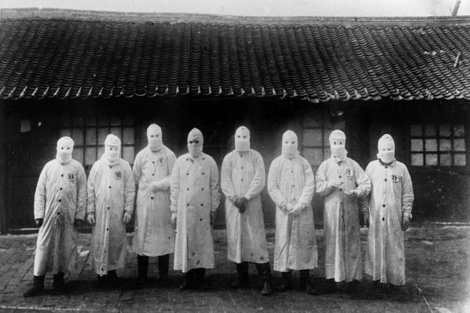 Manchuria (China) en 1911. La Tercera Pandemia de Peste golpeó el mundo entre 1894 y 1959. Fue la primera en ser fotografiada. Institut Pasteur.
