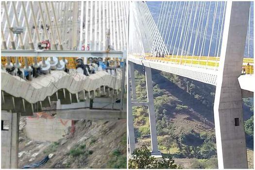 Así se veía el puente Hisgaura en noviembre de 2018 (izquierda); Así se ve el puente luego de las reparaciones (derecha). / Collage con fotos de cortesía. 