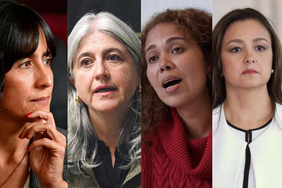 Las ministras de Ambiente, Susana Muhamad; Vivienda, Catalina Velasco; Ciencia, Yesenia Olaya; y Deporte, Luz Cristina López.