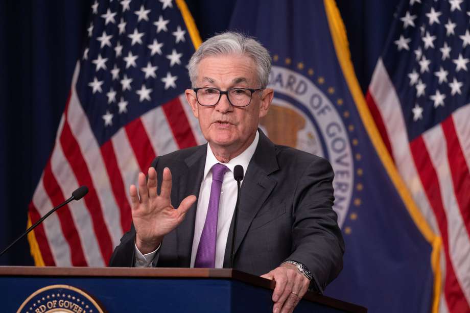 Jerome Powell, cabeza de la Reserva Federal, durante la rueda de prensa posterior a la decisión de incrementar las tasas de interés en julio.
