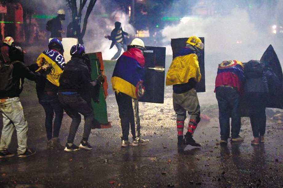 Protestas en la localidad de Suba en el marco del Paro Nacional en Bogotá.