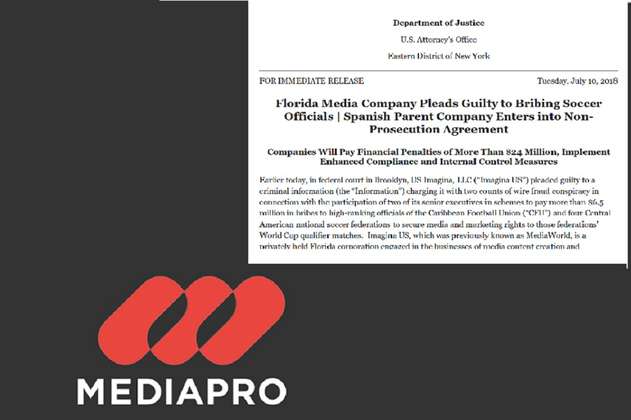 MediaPro se declara culpable de pagar sobornos en el “Fifagate”