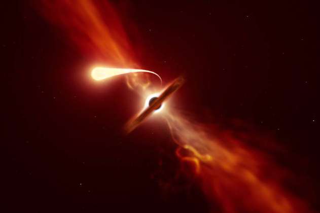 Captan la imagen de una estrella siendo desgarrada por un agujero negro