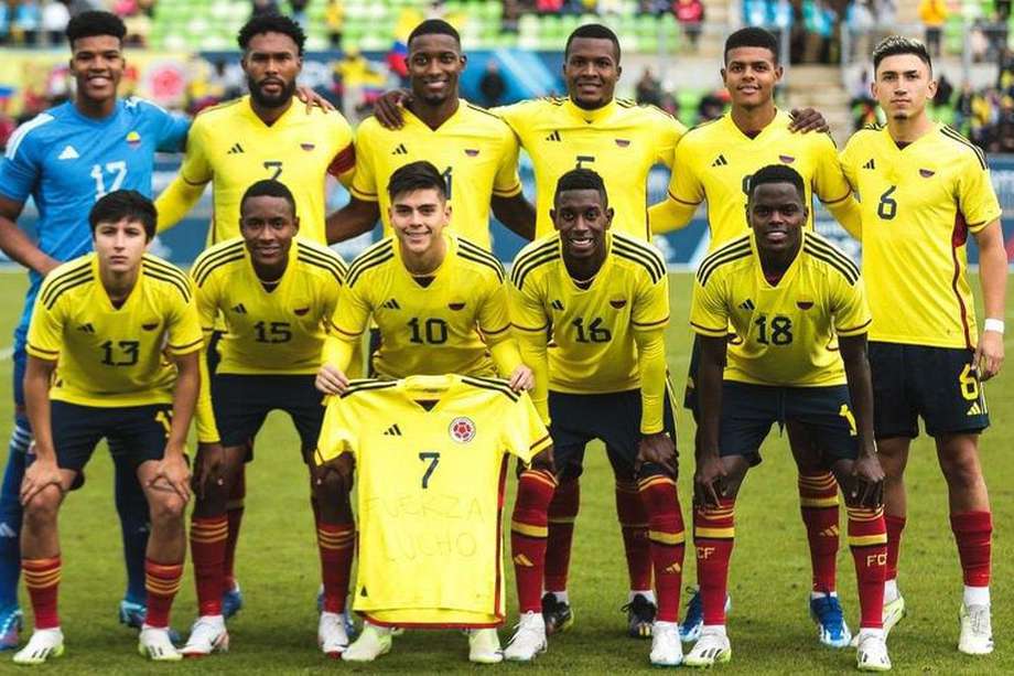 La selección sub 23 de Colombia durante los Juegos Panamericanos de Santiago de Chile en 2023.