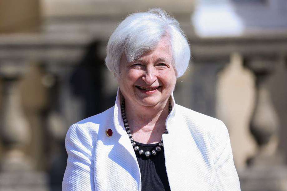 Janet Yellen, secretaria del Tesoro de Estados Unidos, durante la cumbre del G7 que acordó el impuesto mínimo a grandes empresas.