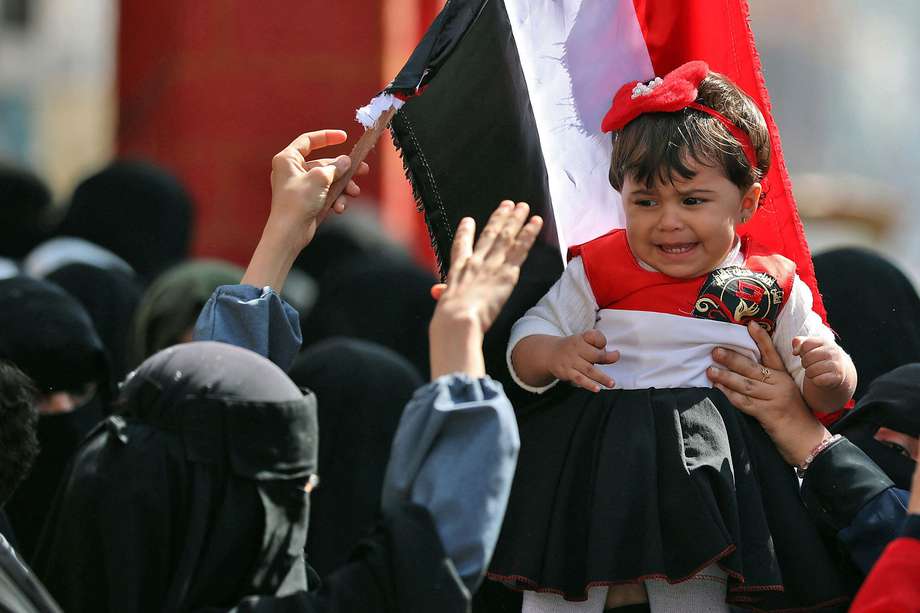 Una niña de Yemen durante la conmemoración de la primavera árabe en 2011.