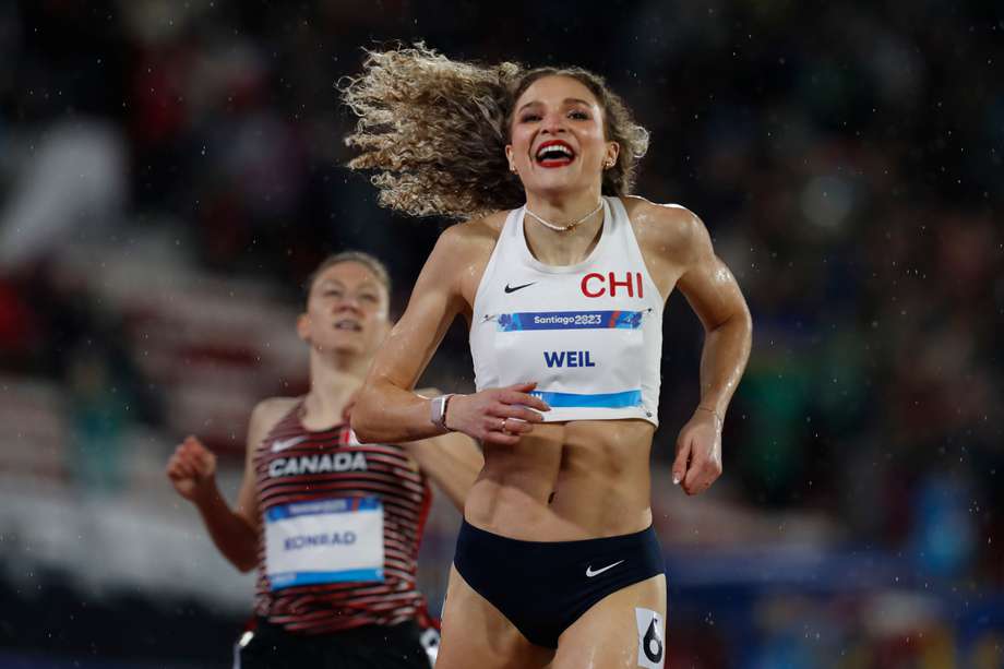 Martina Weil, en los 400 metros de los Juegos Panamericanos. 