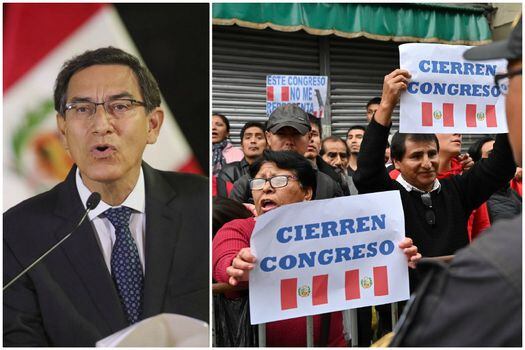 Martín Vizcarra, presidente de Perú, anunció la disolución del Congreso este lunes en Lima. / EFE