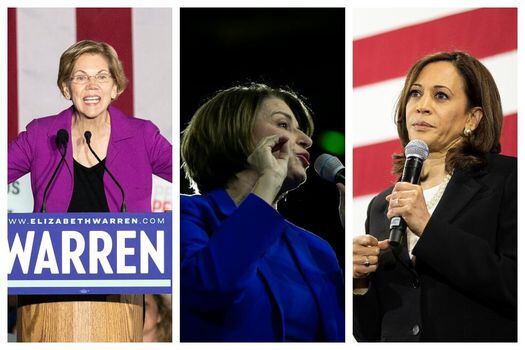 Las demócratas Elisabeth Warren, Kamala Harris y Amy Klobuchar son algunas de las candidatas que baraja Joe Biden.  / AFP y EFE