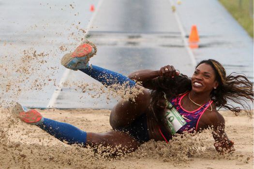 Caterine Ibargüen, atleta colombiana.  / AFP