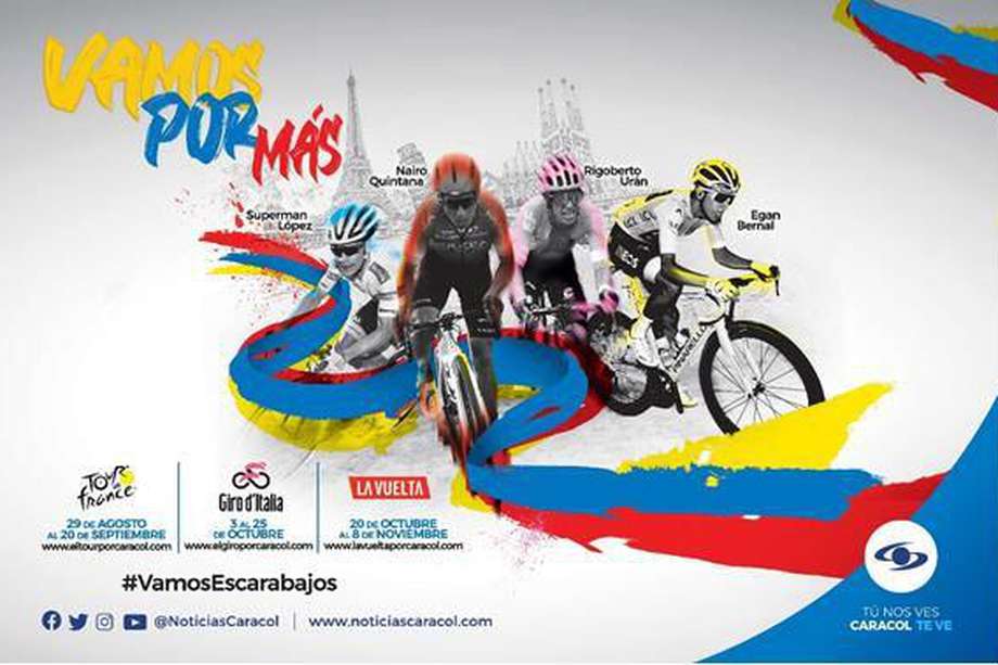 Caracol Televisión lleva a los hogares de los colombianos las carreras de ciclismo.