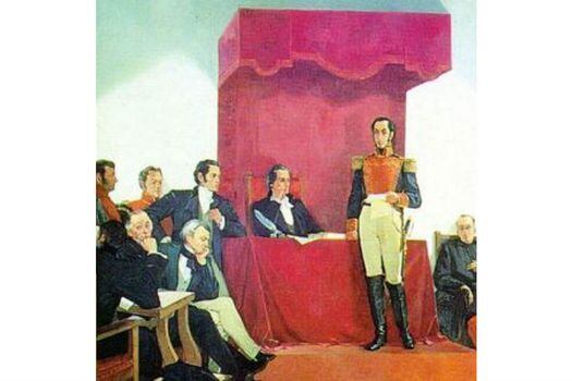 Imagen pictórica del Congreso de Angostura de 1819, que sentó las bases de la Gran Colombia. / Cortesía