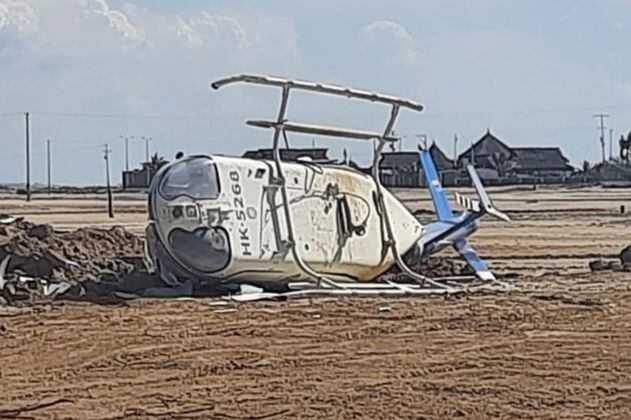 Video: helicóptero se accidentó en La Guajira con siete personas a bordo