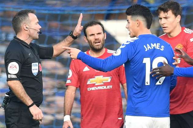 Discreta actuación de James Rodríguez en derrota del Everton ante Manchester United