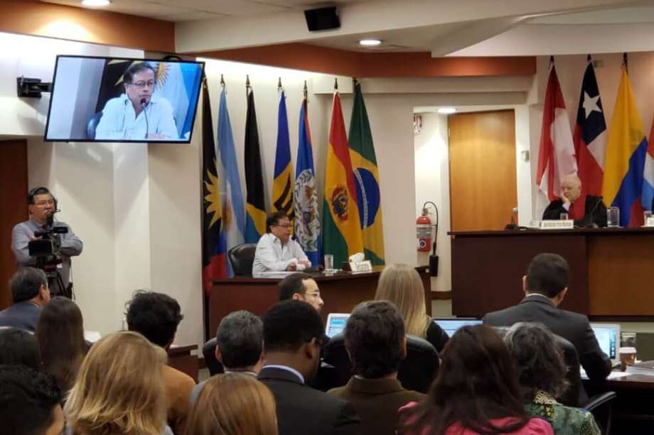 Gusatvo Petro durante la intervención en la Interamericana de Derechos Humanos. / Prensa CorteIDH
